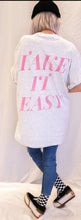 Load image into Gallery viewer, Take It Easy Smiley Grey Tee
