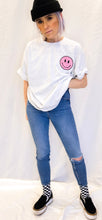 Load image into Gallery viewer, Take It Easy Smiley Grey Tee
